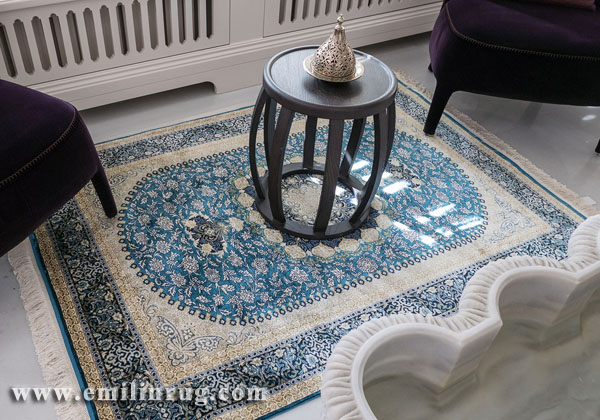 blue persian rug